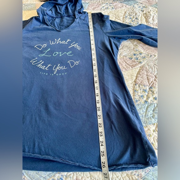Life Is Good Blue Long Sleeve Tee with Inspirational Text - Picture 8 of 8